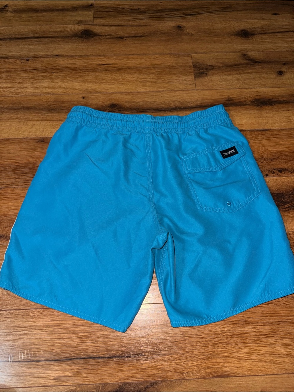 Volcom Bright Blue Athletic Shorts with White Trim - Picture 2 of 3